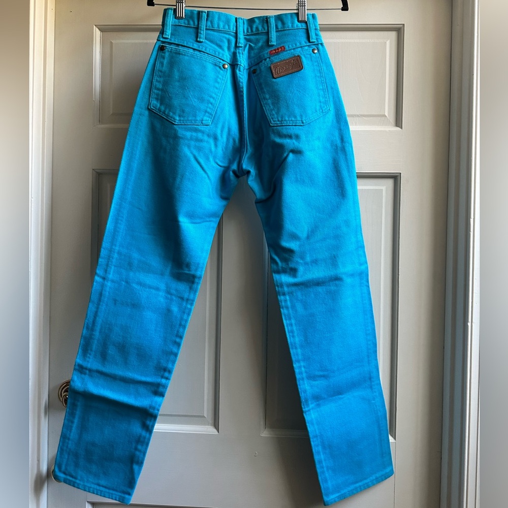 High-Waist Turquoise Women’s Jeans - Picture 3 of 11